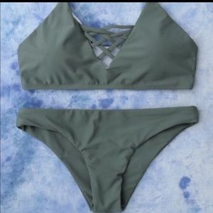 Army green bikini bottom